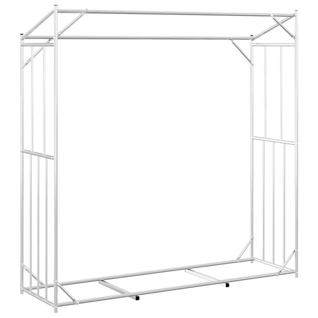 Vedstativ med regntrekk 200x60x200 cm galvanisert stål vidaXL