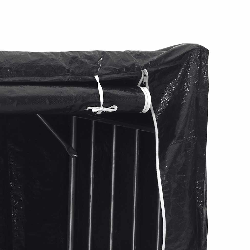 Vedstativ med regntrekk 200x60x200 cm galvanisert stål vidaXL