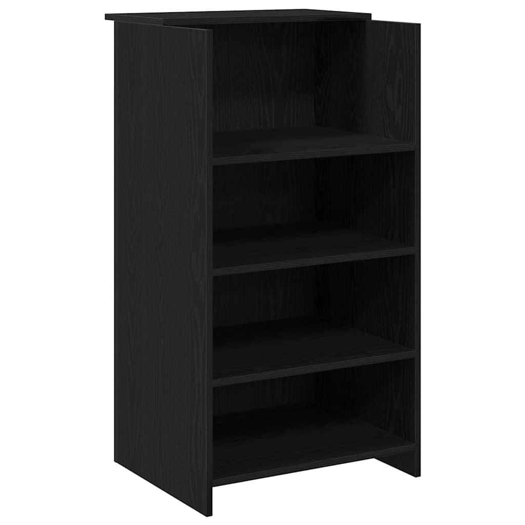 Resepsjonspult svart 55x50x103,5 cm konstruert tre