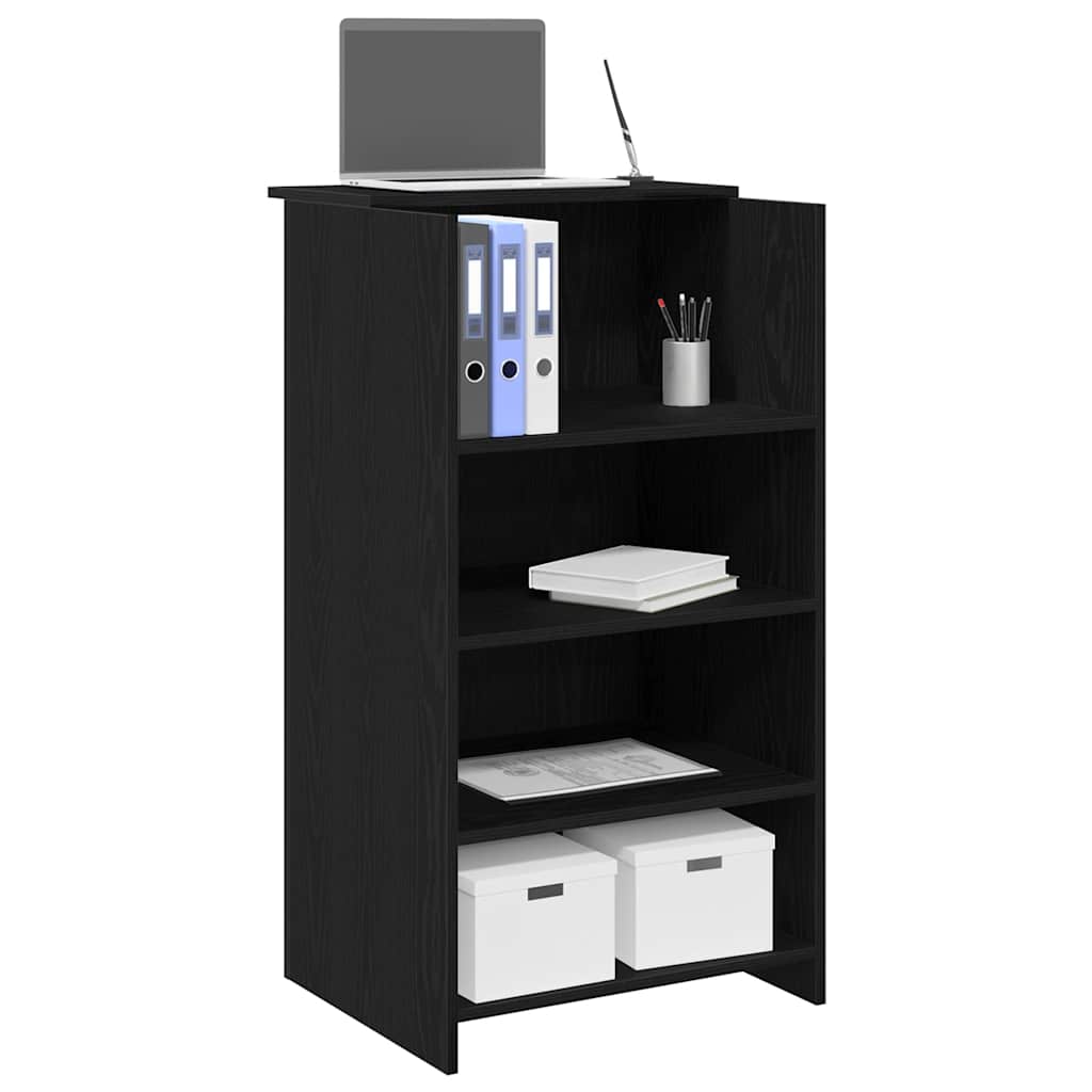 Resepsjonspult svart 55x50x103,5 cm konstruert tre