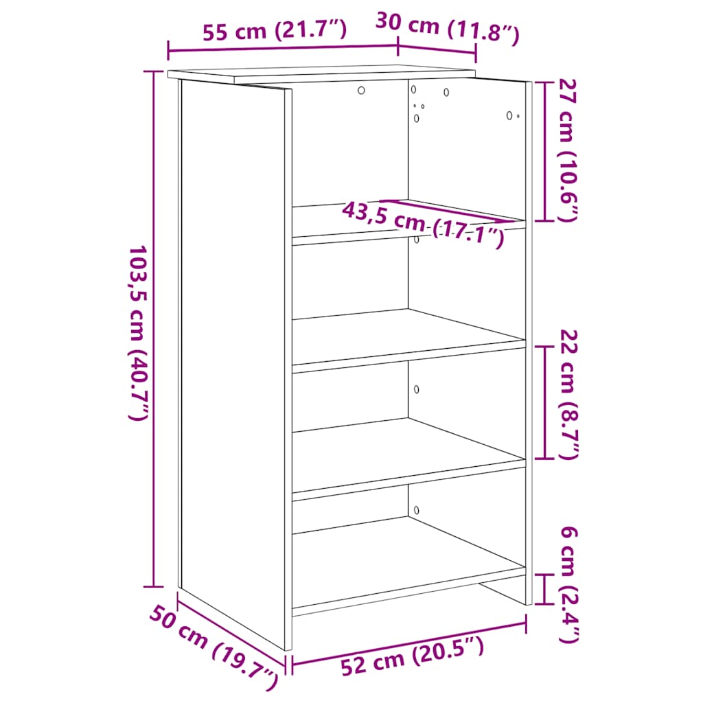 Resepsjonspult gammelt tre 55x50x103,5 cm konstruert tre