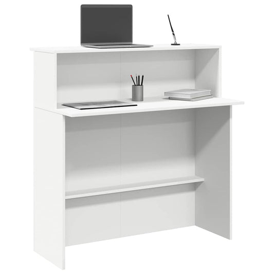 Resepsjonsdisk hvit 100x50x103,5 cm konstruert tre