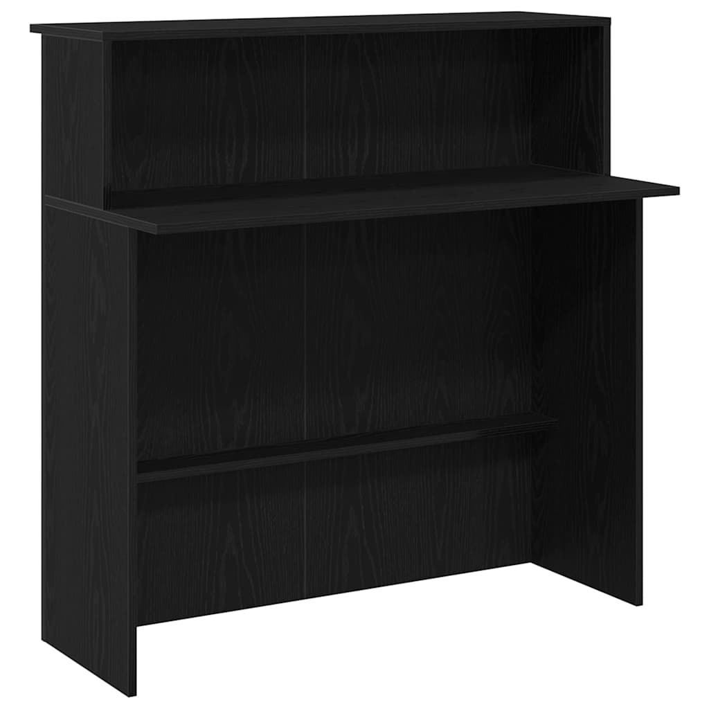Resepsjonspult svart 100x50x103,5 cm konstruert tre