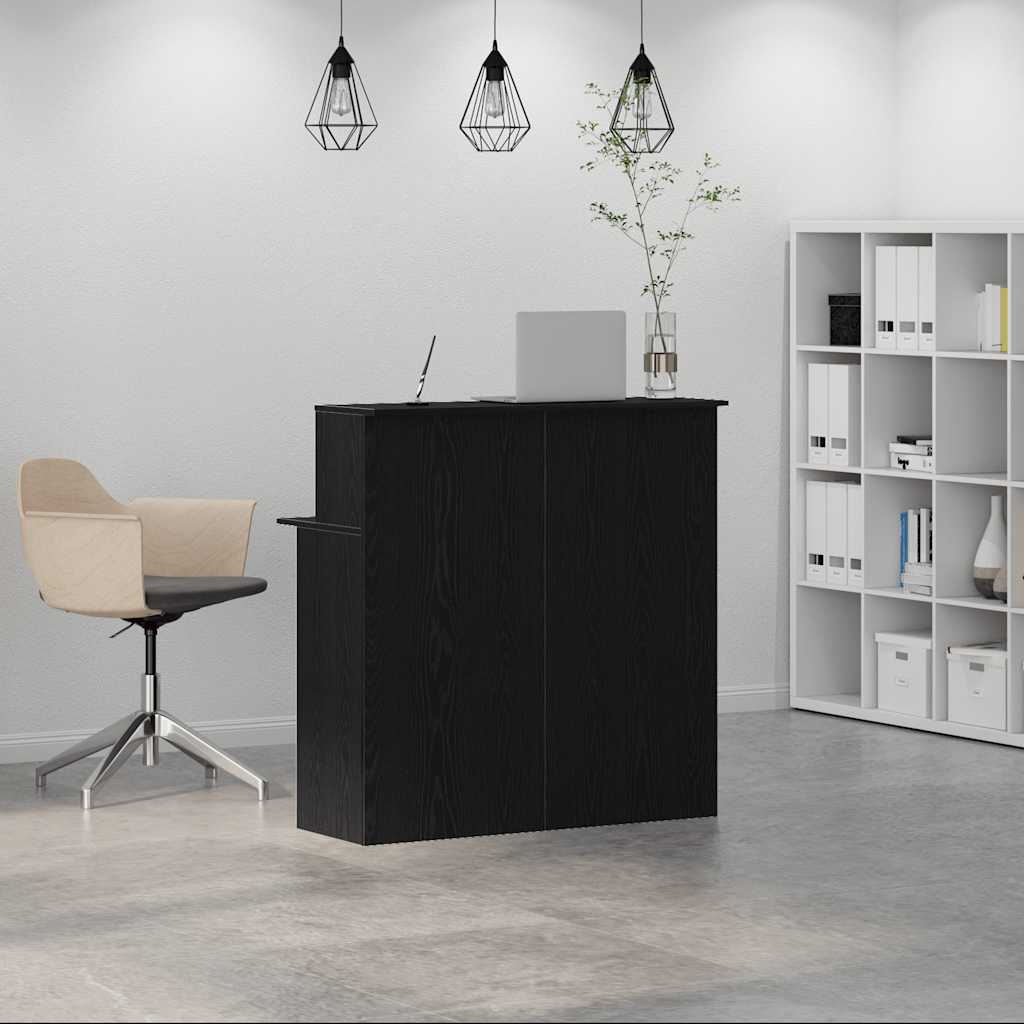 Resepsjonspult svart 100x50x103,5 cm konstruert tre
