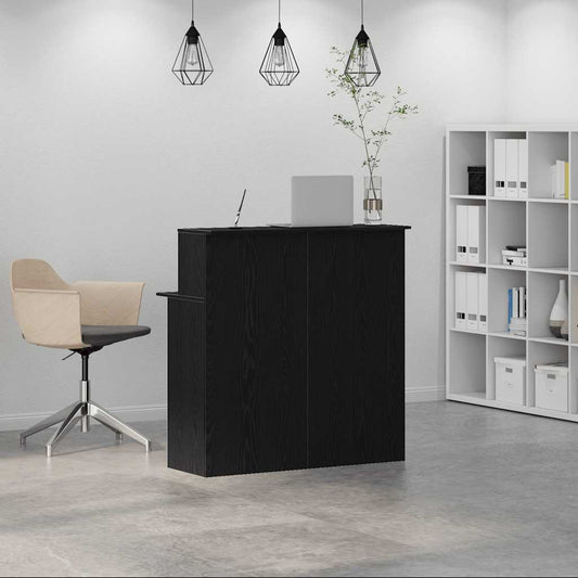 Resepsjonspult svart 100x50x103,5 cm konstruert tre