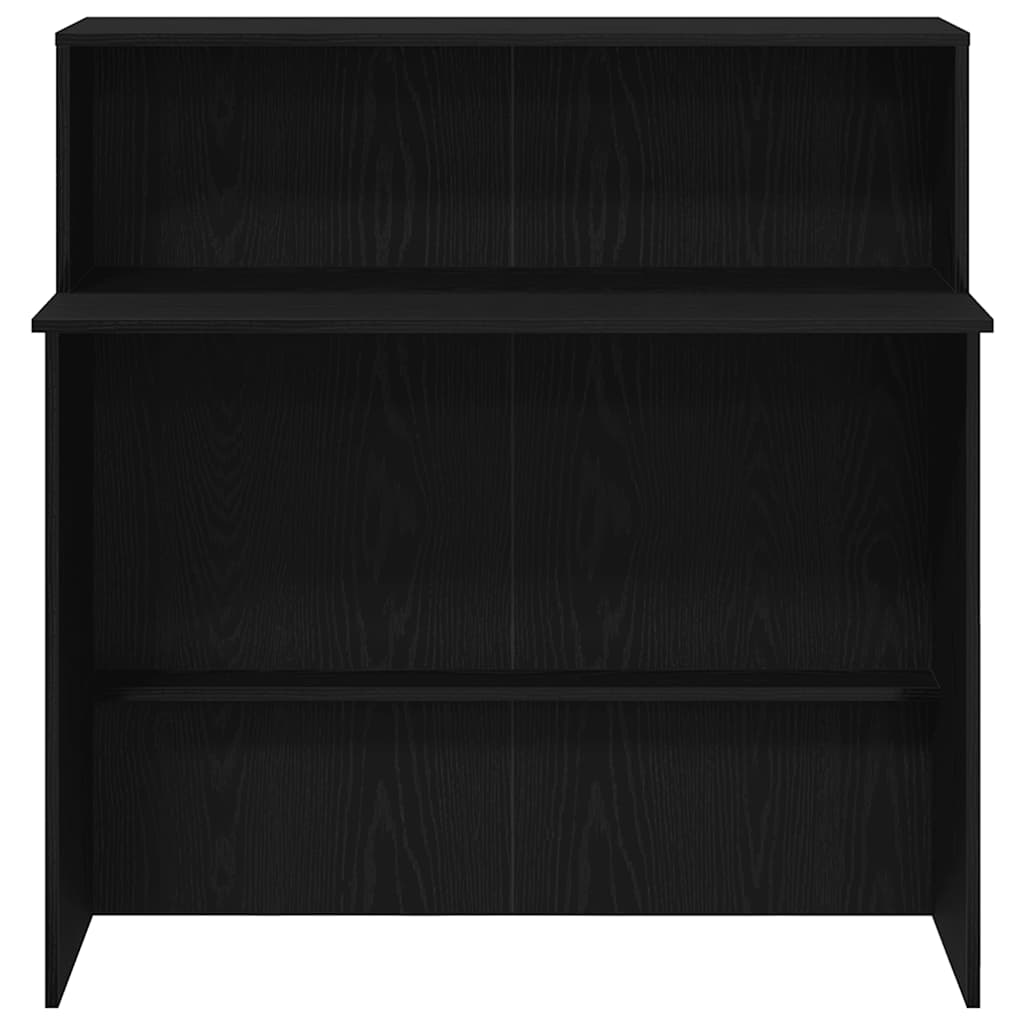 Resepsjonspult svart 100x50x103,5 cm konstruert tre