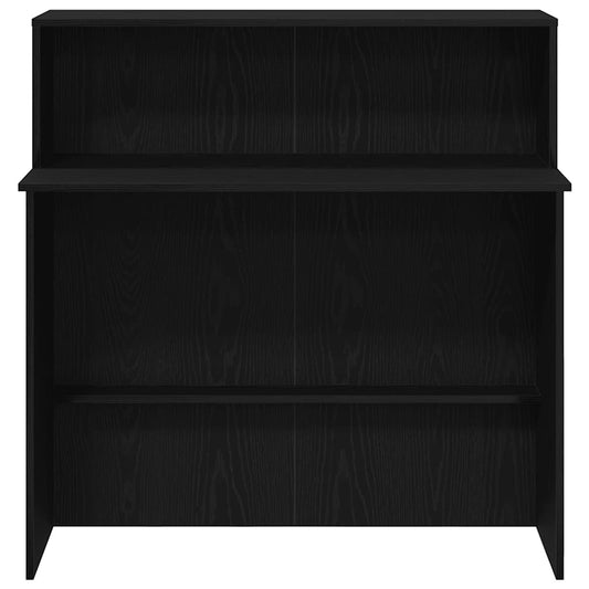 Resepsjonspult svart 100x50x103,5 cm konstruert tre
