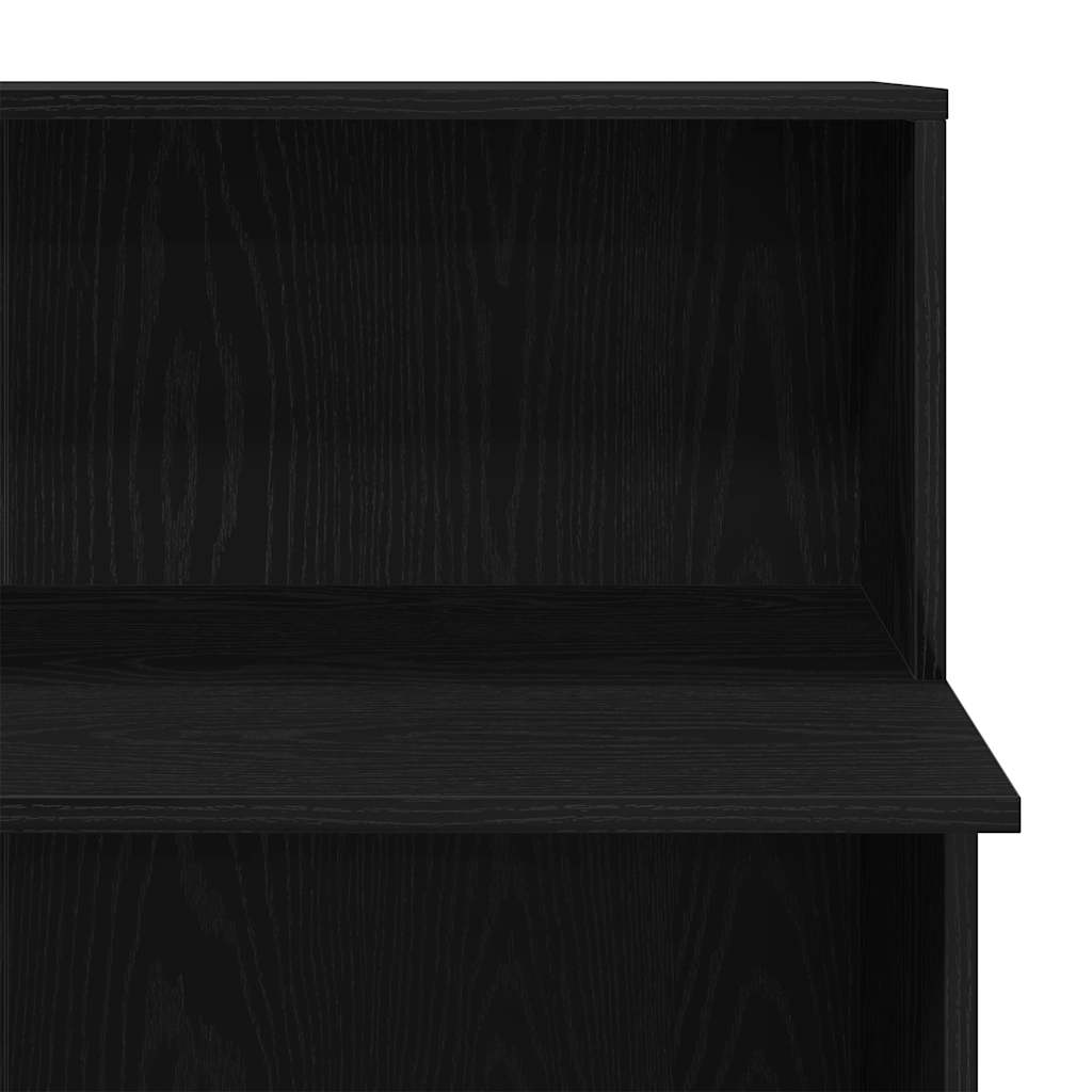 Resepsjonspult svart 100x50x103,5 cm konstruert tre