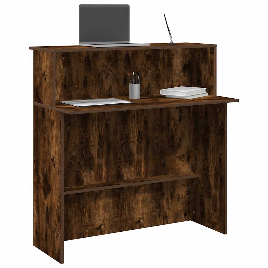 Resepsjonspult røkt eik 100x50x103,5 cm konstruert tre