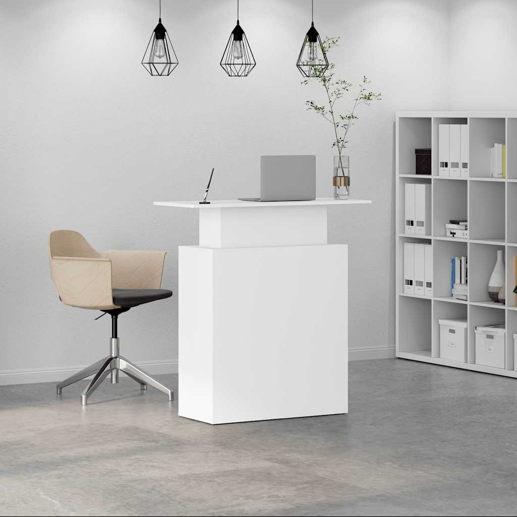 Resepsjonsdisk hvit 100x40x104 cm konstruert tre