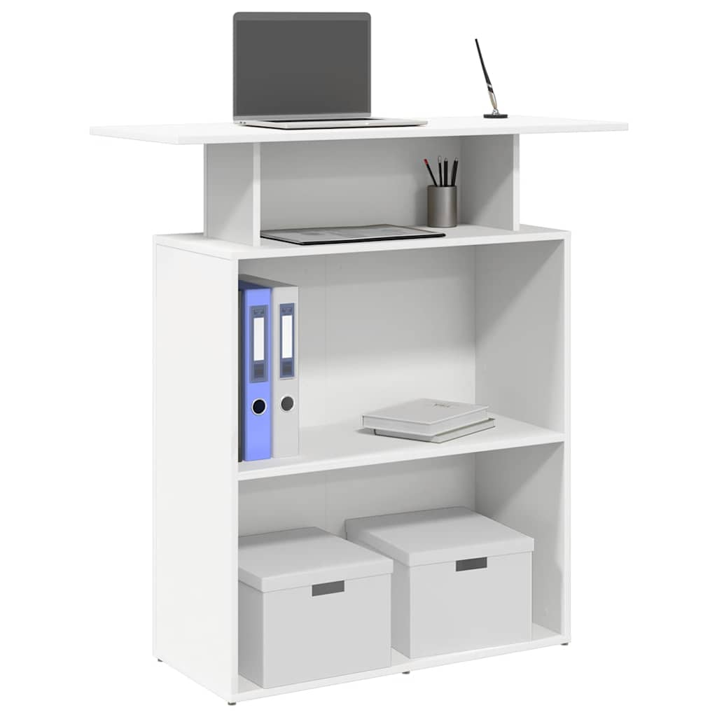 Resepsjonsdisk hvit 100x40x104 cm konstruert tre