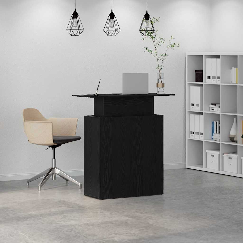 Resepsjonsdisk svart 100x40x104 cm konstruert tre