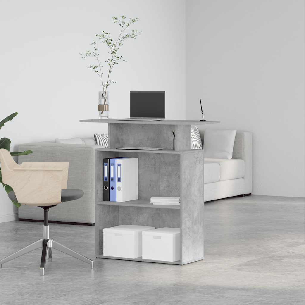 Resepsjonspult betonggrå 100x40x104 cm konstruert tre
