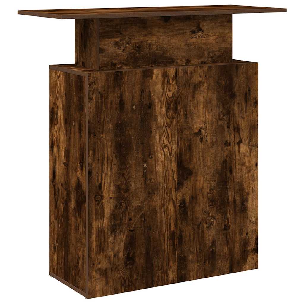 Resepsjonspult røkt eik 100x40x104 cm konstruert tre