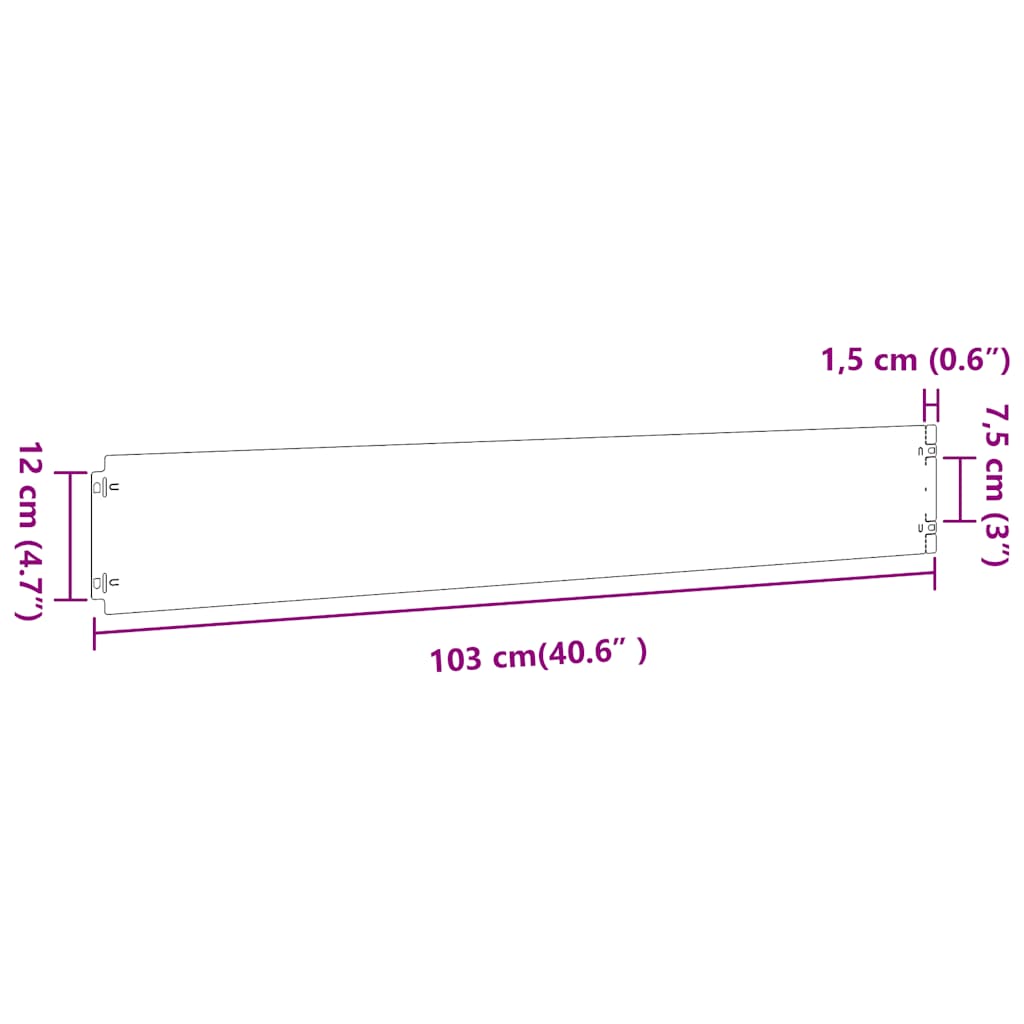 Plenkanter 50 stk svart 15x103 cm kaldvalset stål