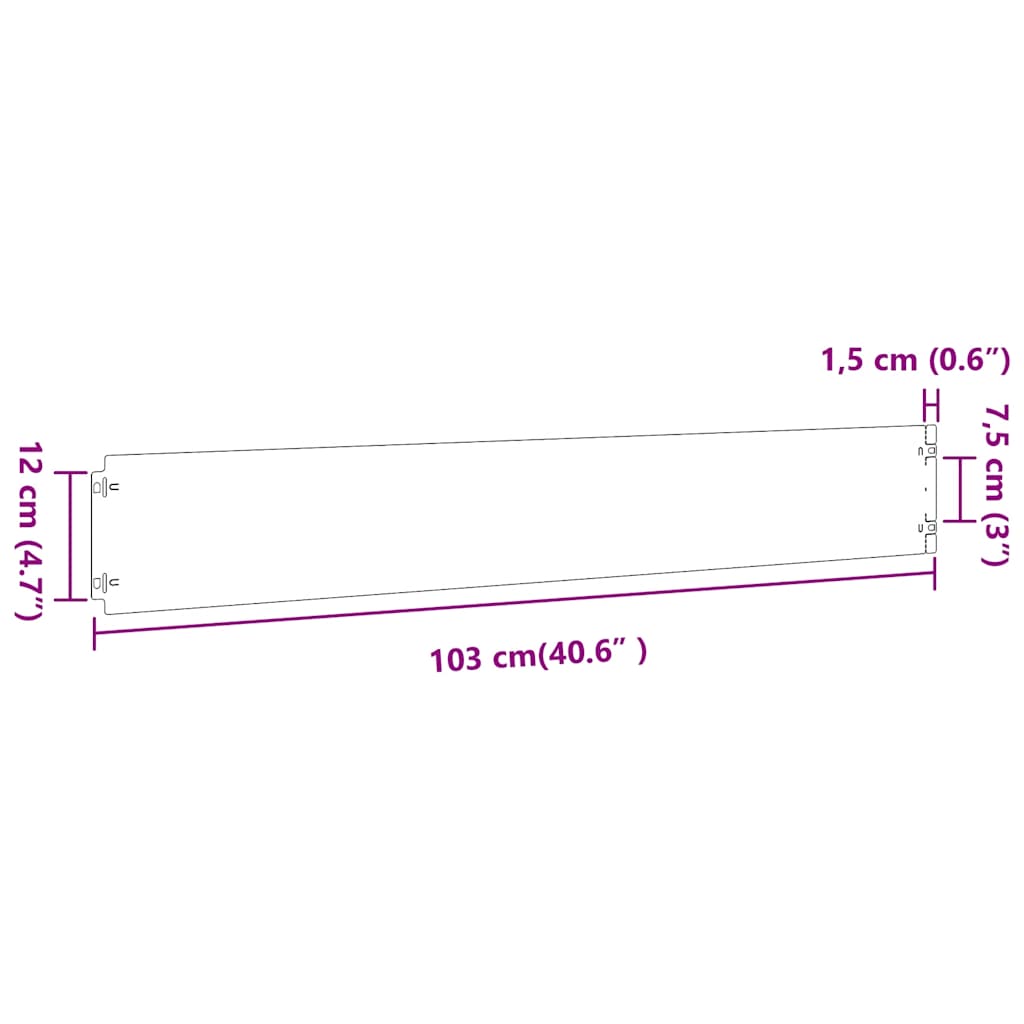 Plenkanter 50 stk antrasitt 15x103 cm kaldvalset stål