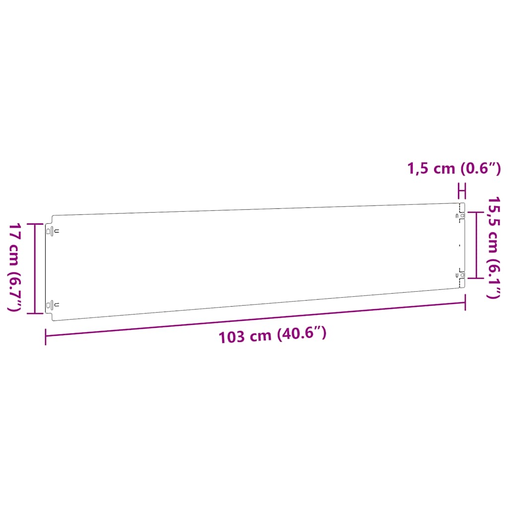 Plenkanter 10 stk antrasitt 20x103 cm kaldvalset stål