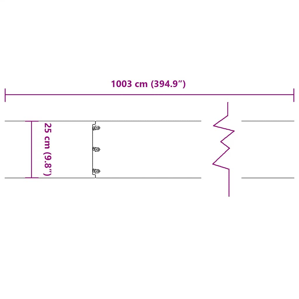Plenkanter 10 stk svart 25x103 cm kaldvalset stål