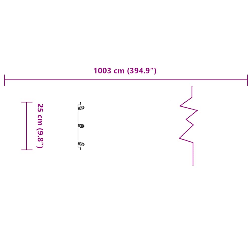 Plenkanter 10 stk hvit 25x103 cm kaldvalset stål
