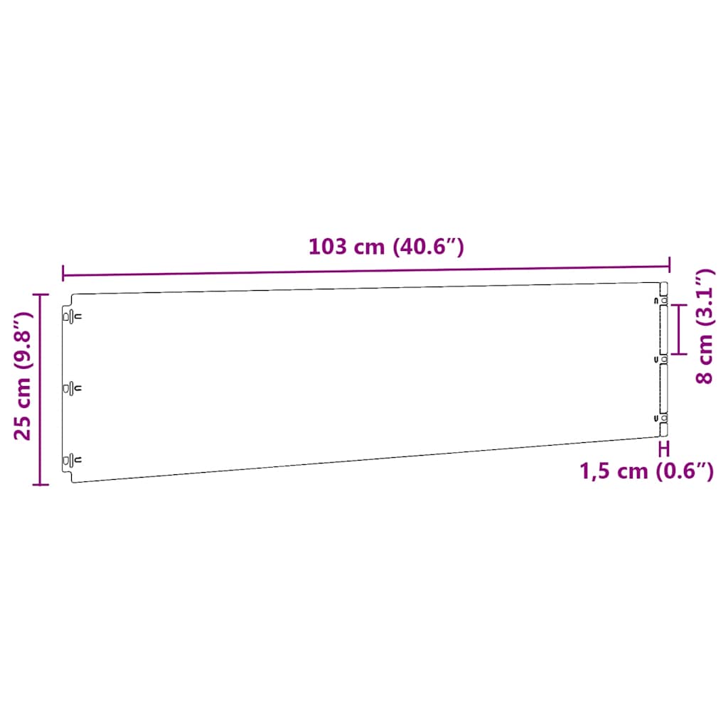 Plenkanter 10 stk 25x103 cm galvanisert stål
