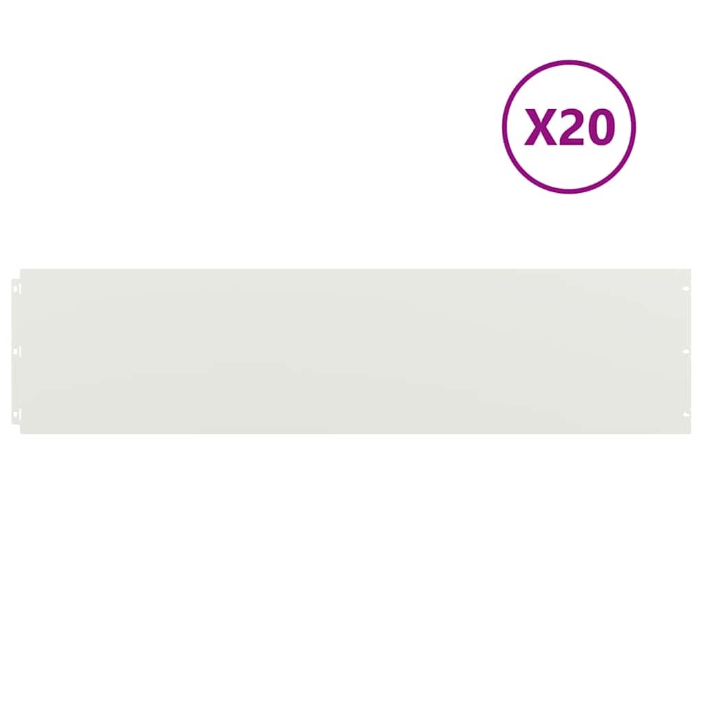 Plenkanter 20 stk hvit 25x103 cm kaldvalset stål