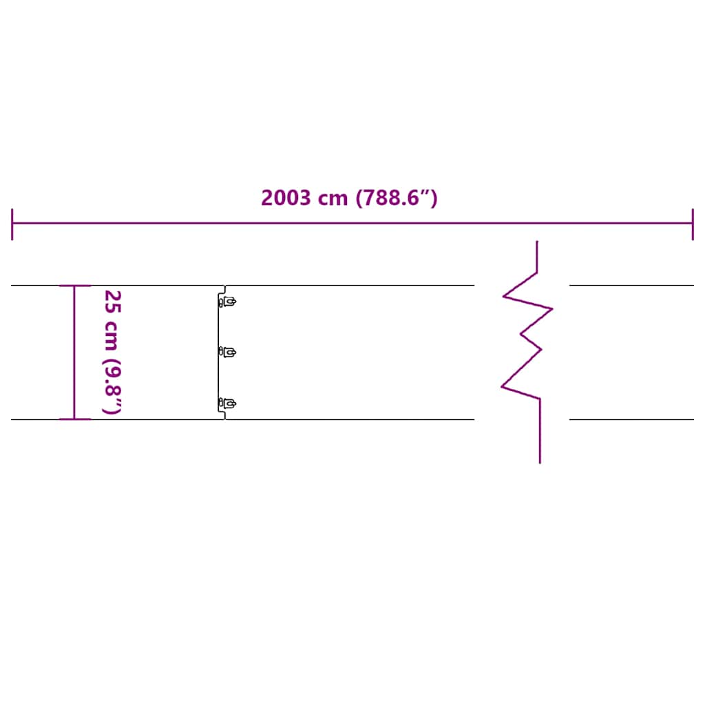 Plenkanter 20 stk 25x103 cm rustfritt stål