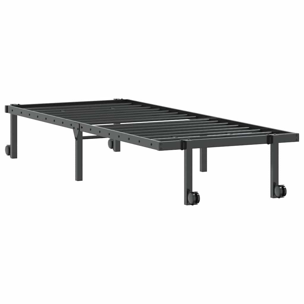 Sengeramme uten madrass sammenleggbar svart 75x190 cm stål