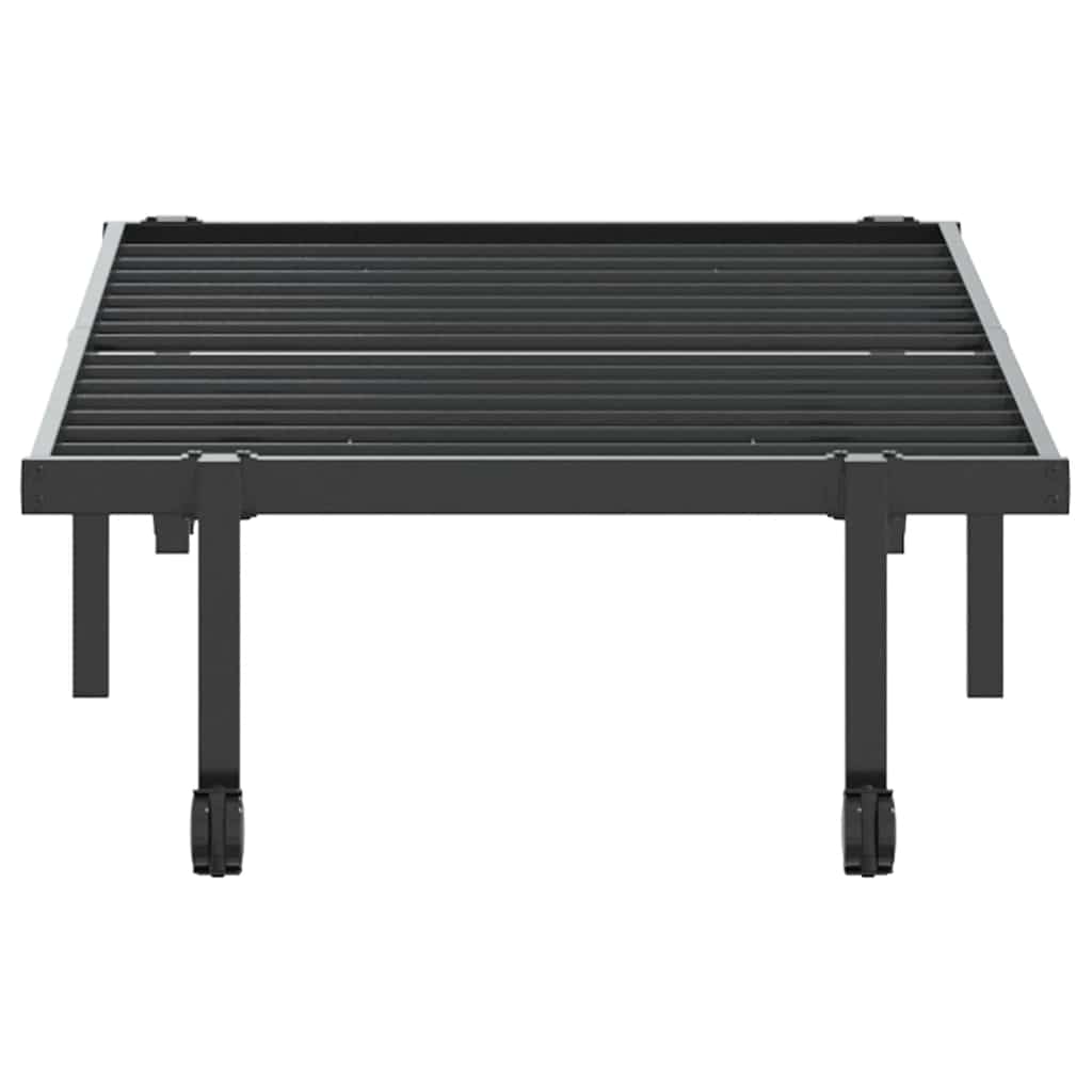 Sengeramme uten madrass sammenleggbar svart 75x190 cm stål