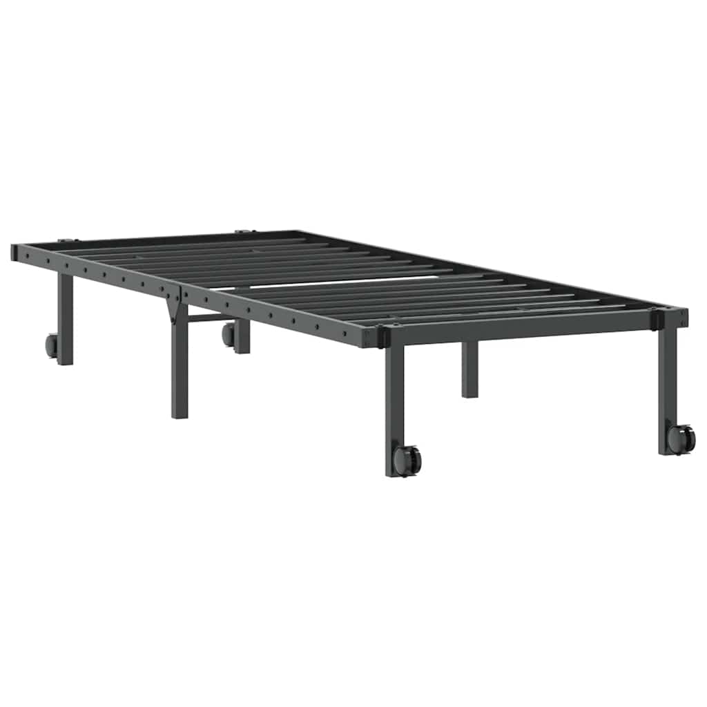 Sengeramme uten madrass sammenleggbar svart 80x200 cm stål
