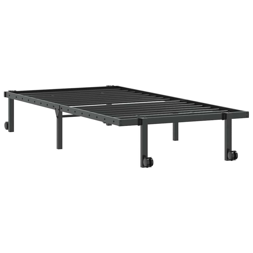 Sengeramme uten madrass sammenleggbar svart 90x190 cm stål