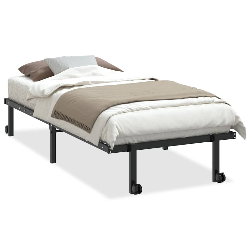 Sengeramme uten madrass sammenleggbar svart 90x200 cm stål