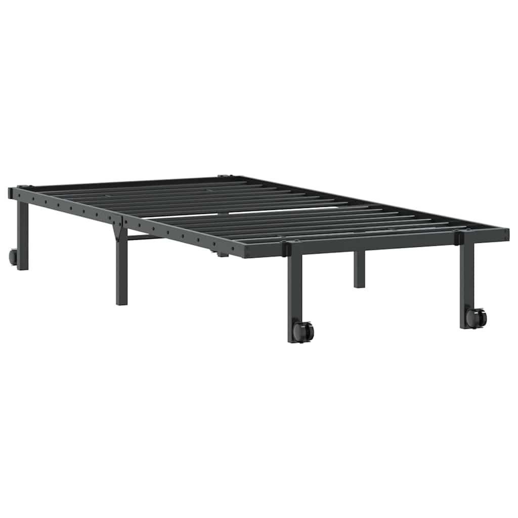 Sengeramme uten madrass sammenleggbar svart 90x200 cm stål