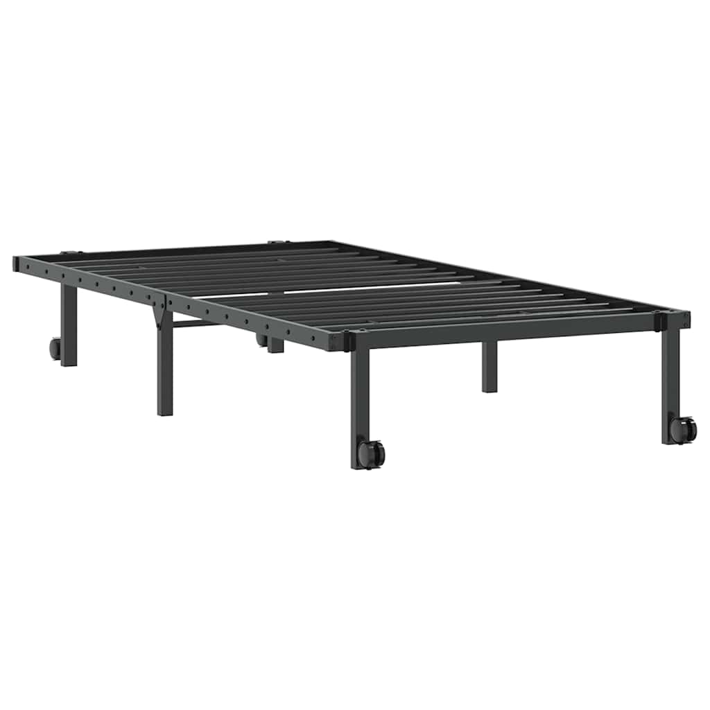 Sengeramme uten madrass sammenleggbar svart 90x200 cm stål