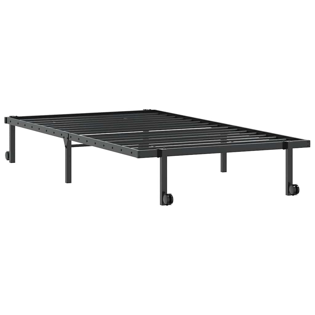 Sengeramme uten madrass sammenleggbar svart 100x200 cm stål