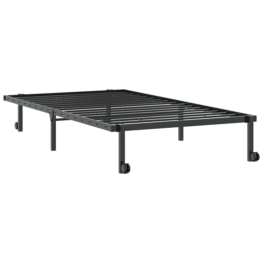 Sengeramme uten madrass sammenleggbar svart 100x200 cm stål