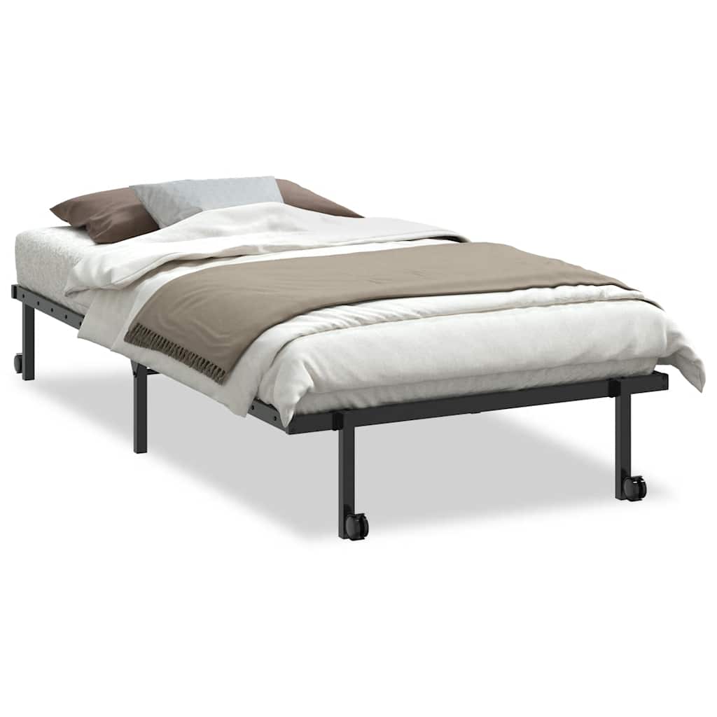 Sengeramme uten madrass sammenleggbar svart 107x203 cm stål