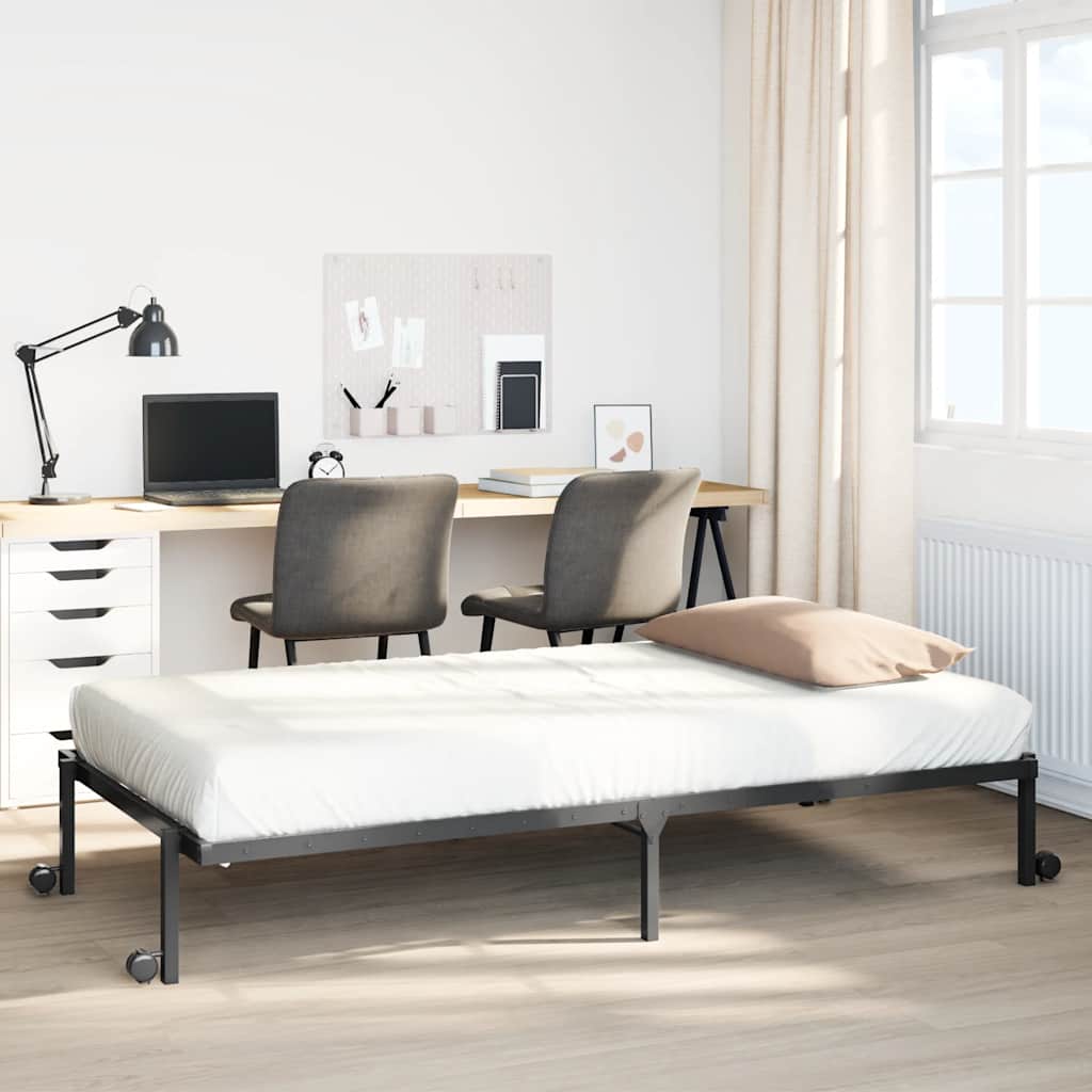 Sengeramme uten madrass sammenleggbar svart 107x203 cm stål