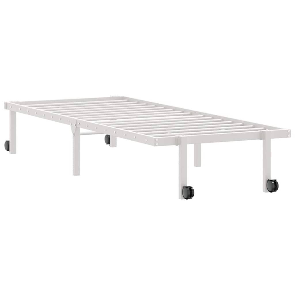 Sengeramme uten madrass sammenleggbar hvit 80x200 cm stål