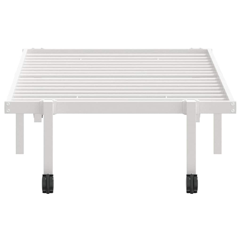 Sengeramme uten madrass sammenleggbar hvit 80x200 cm stål