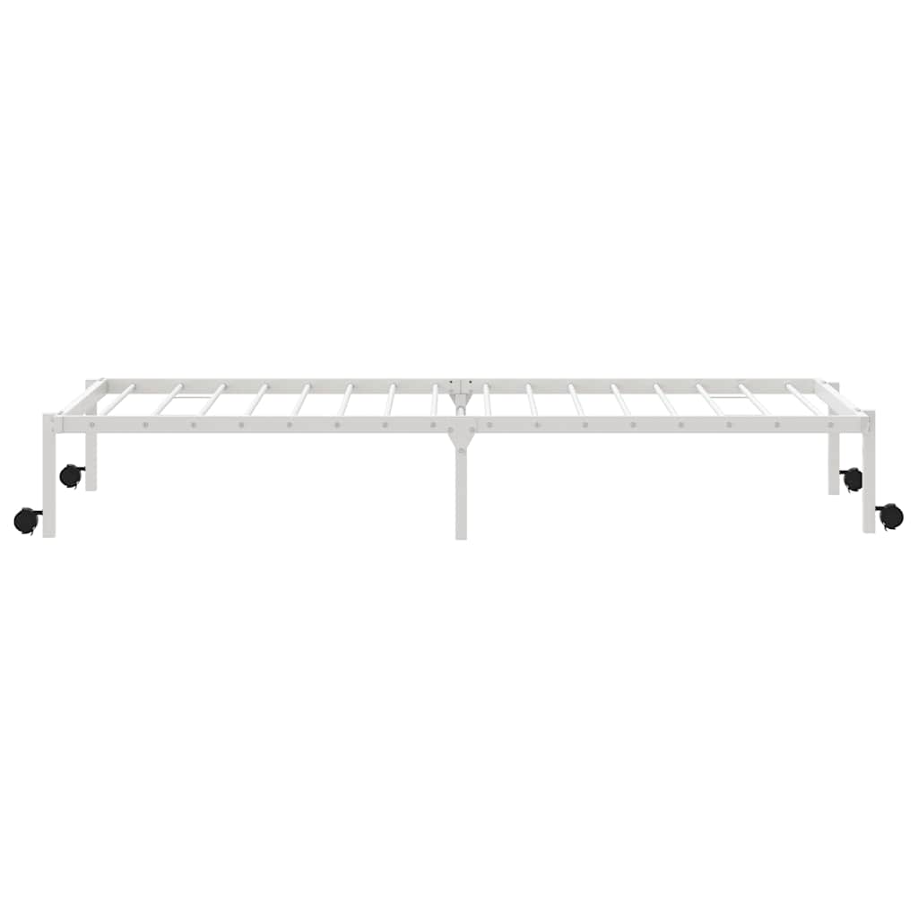 Sengeramme uten madrass sammenleggbar hvit 90x190 cm stål
