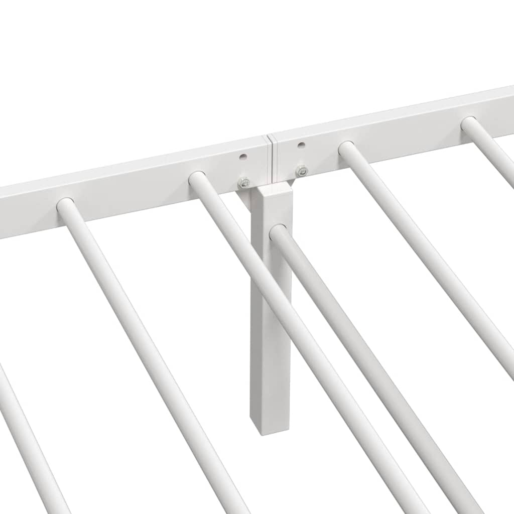 Sengeramme uten madrass sammenleggbar hvit 90x190 cm stål