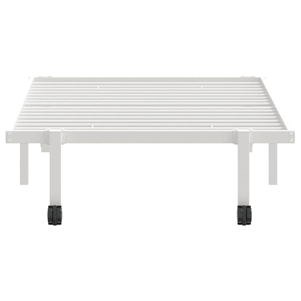 Sengeramme uten madrass sammenleggbar hvit 90x200 cm stål
