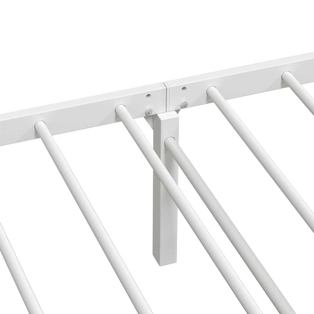 Sengeramme uten madrass sammenleggbar hvit 90x200 cm stål