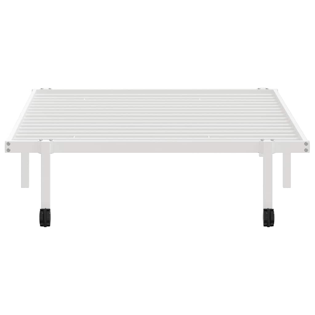 Sengeramme uten madrass sammenleggbar hvit 100x190 cm stål