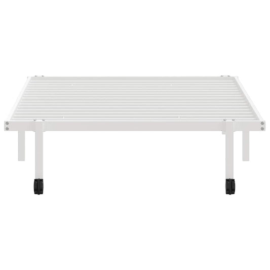 Sengeramme uten madrass sammenleggbar hvit 100x190 cm stål