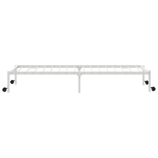Sengeramme uten madrass sammenleggbar hvit 100x190 cm stål