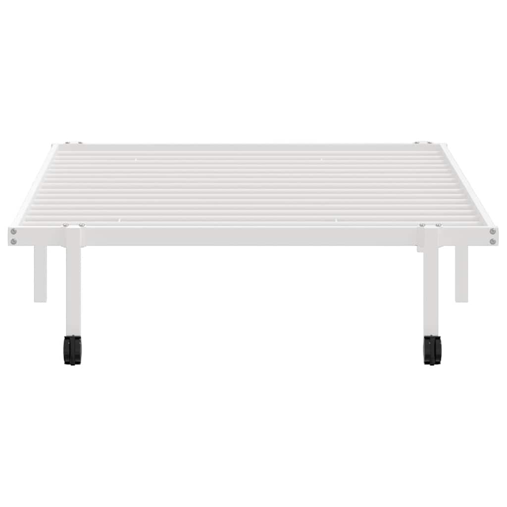 Sengeramme uten madrass sammenleggbar hvit 100x200 cm stål