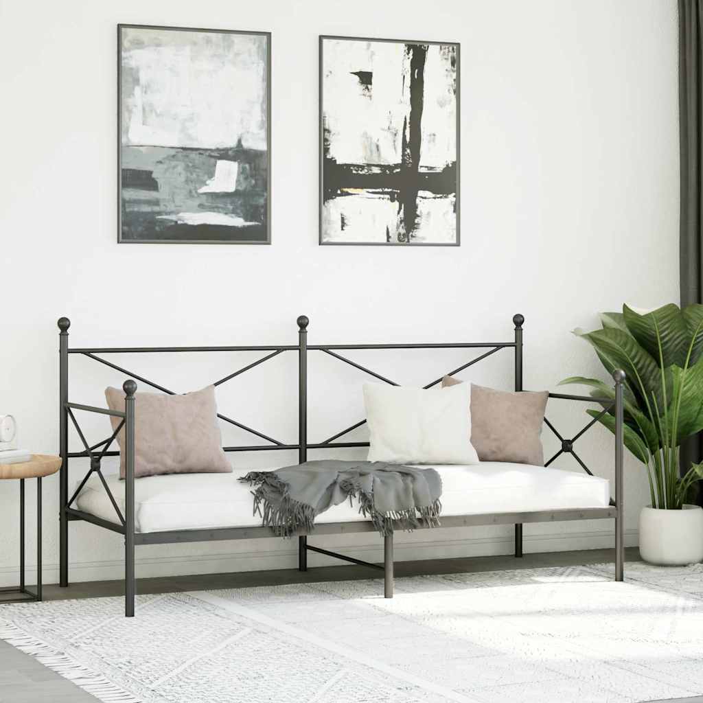 Dagseng uten madrass svart 75x190 cm stål vidaXL