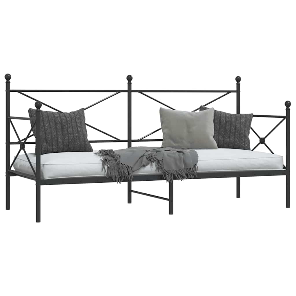 Dagseng uten madrass svart 90x200 cm stål