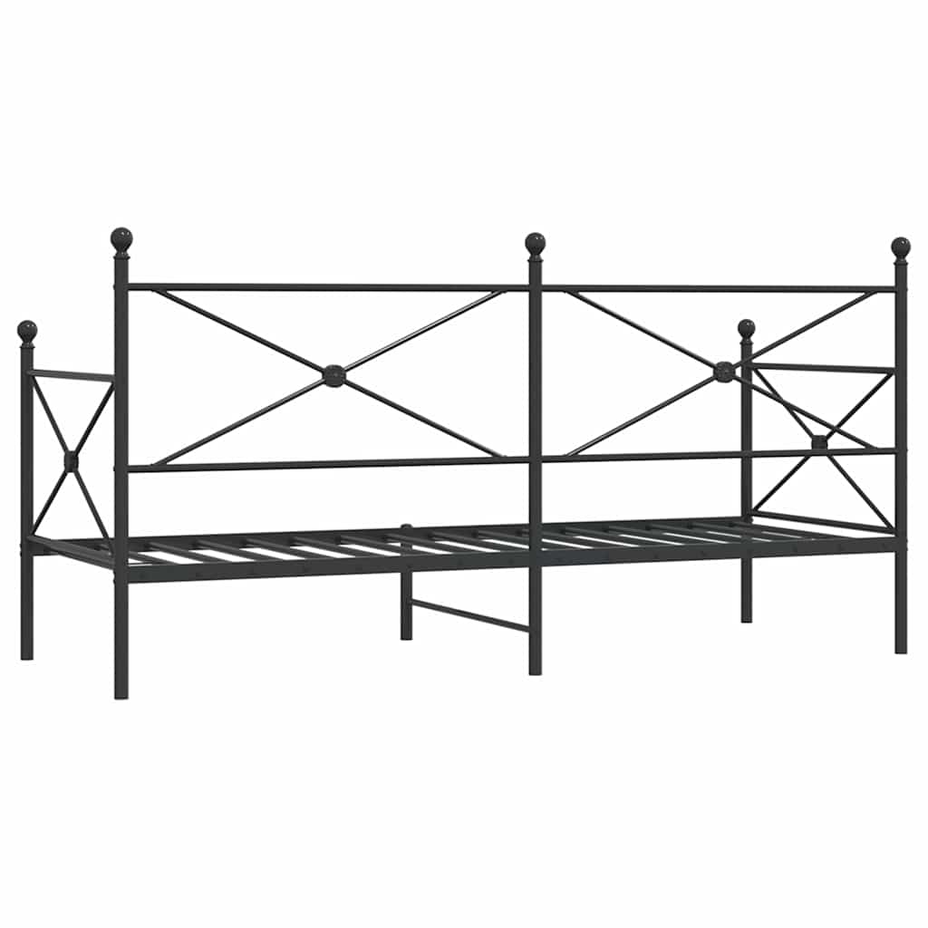 Dagseng uten madrass svart 90x200 cm stål